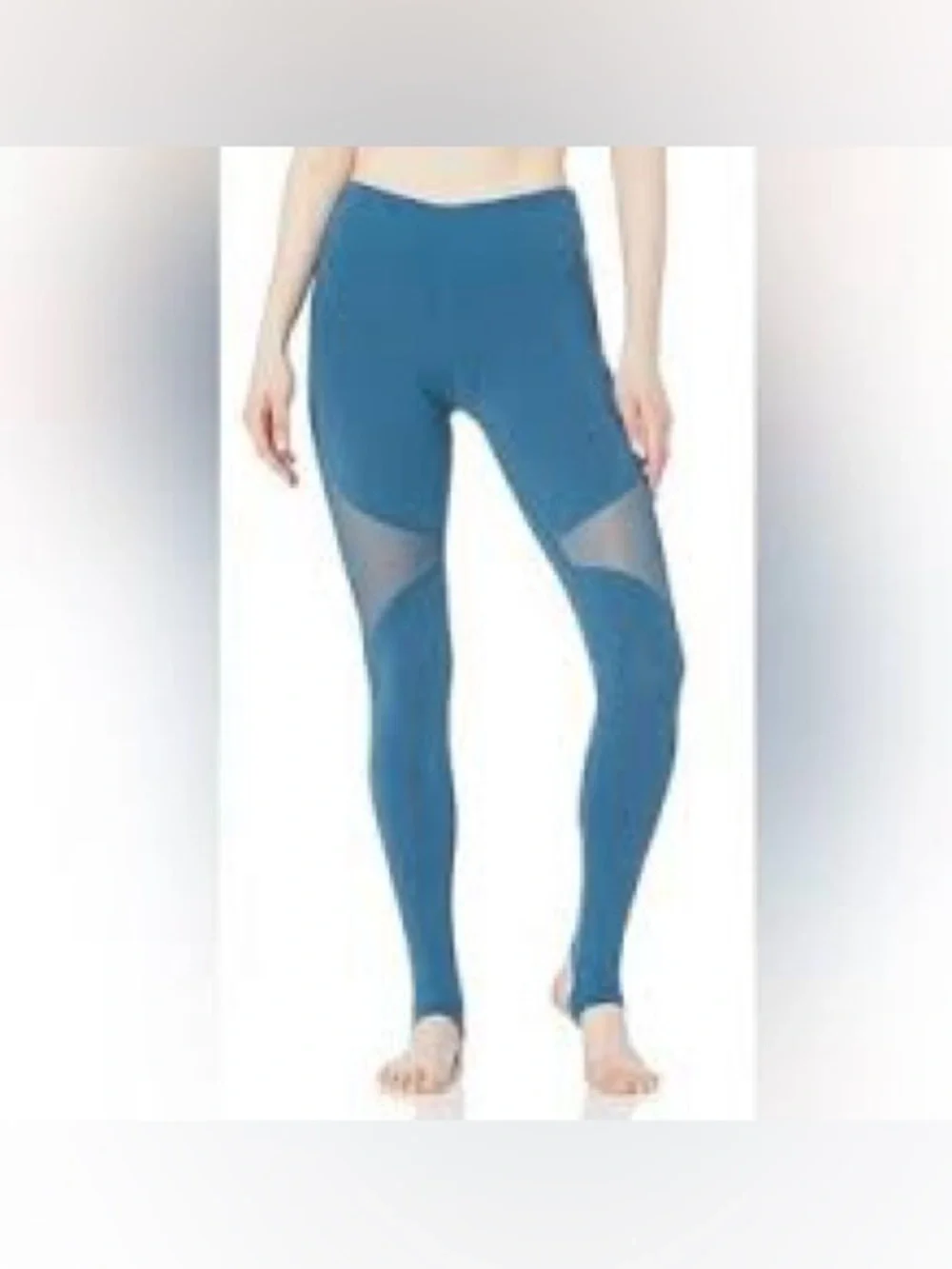 Alo Yoga Coast Leggings XS Teal stirrup mid rise athletic mesh workout gym yoga